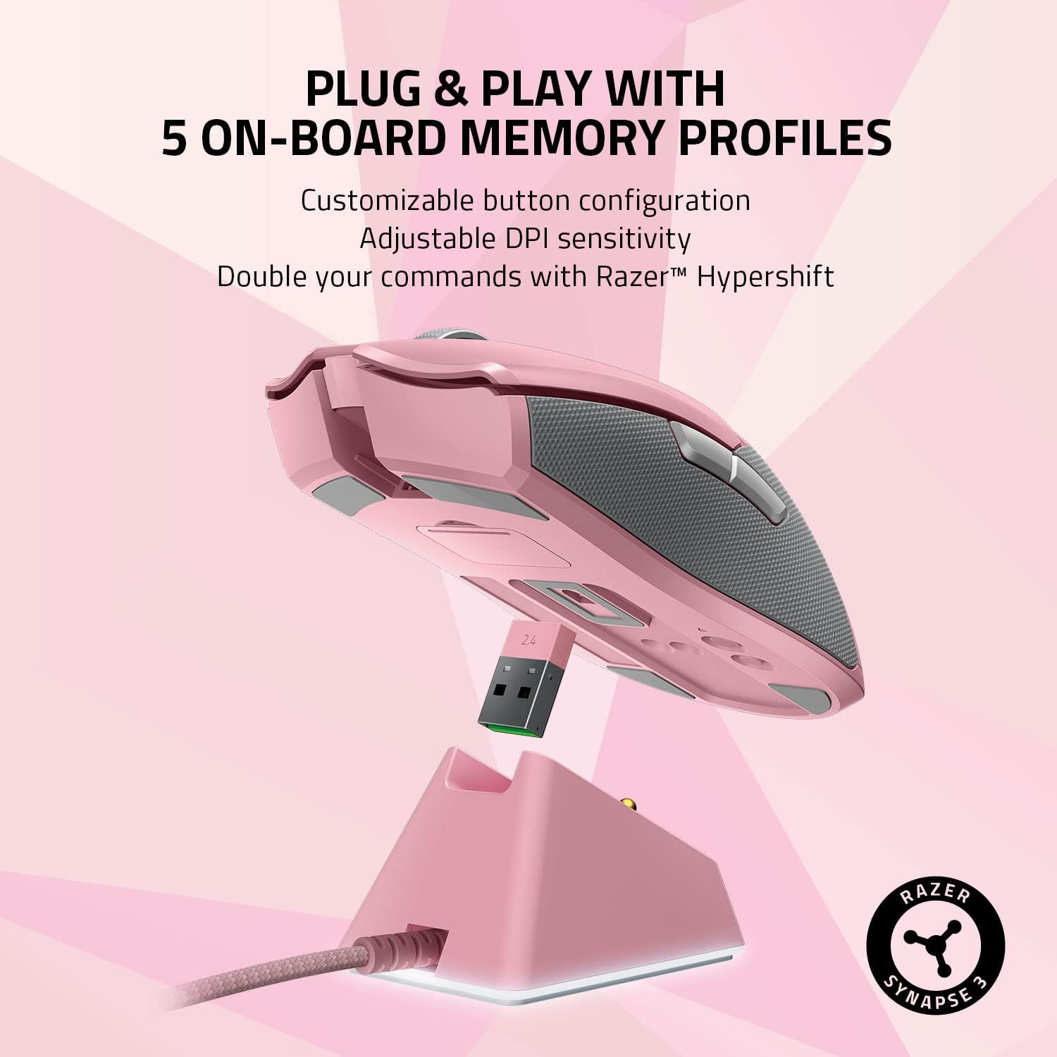 Razer Viper Ultimate Mouse & Dock - Quartz Pink Razer Viper Ultimate Mouse & Dock - Quartz Pink